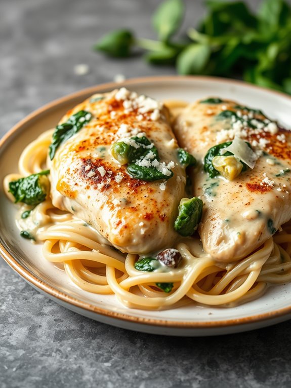 spinach artichoke chicken dish