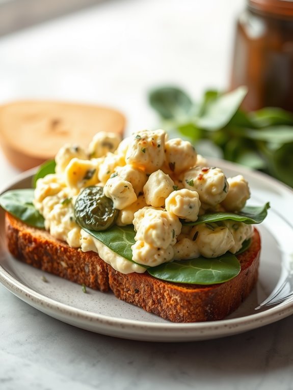 spinach egg salad sandwich