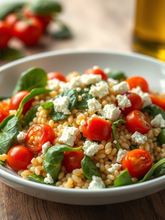 spinach feta orzo salad