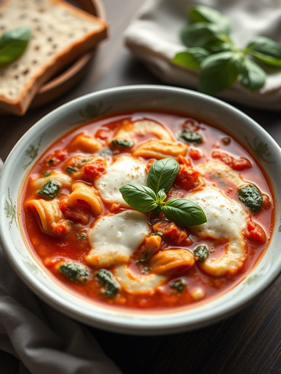 spinach ricotta lasagna soup