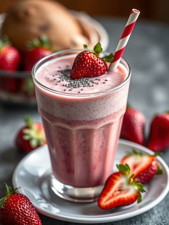 strawberry coconut chia smoothie