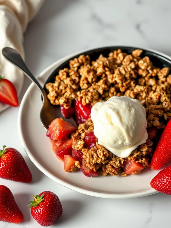 strawberry rhubarb oatmeal crisp