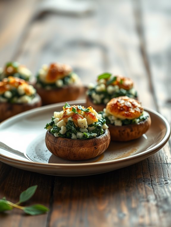 stuffed mushrooms with spinach