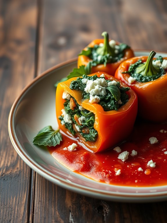 stuffed peppers with spinach