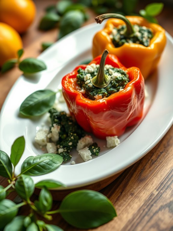 stuffed peppers with spinach