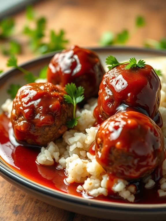 sweet and savory meatballs