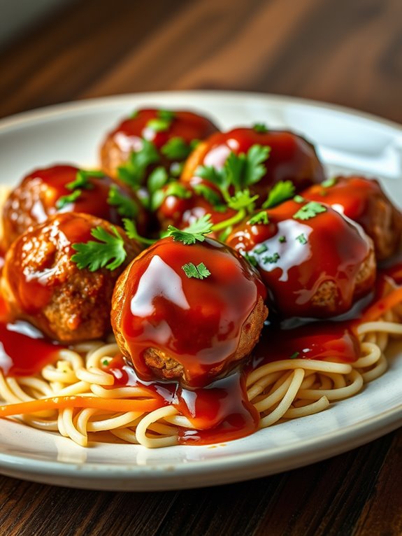 sweet and savory meatballs