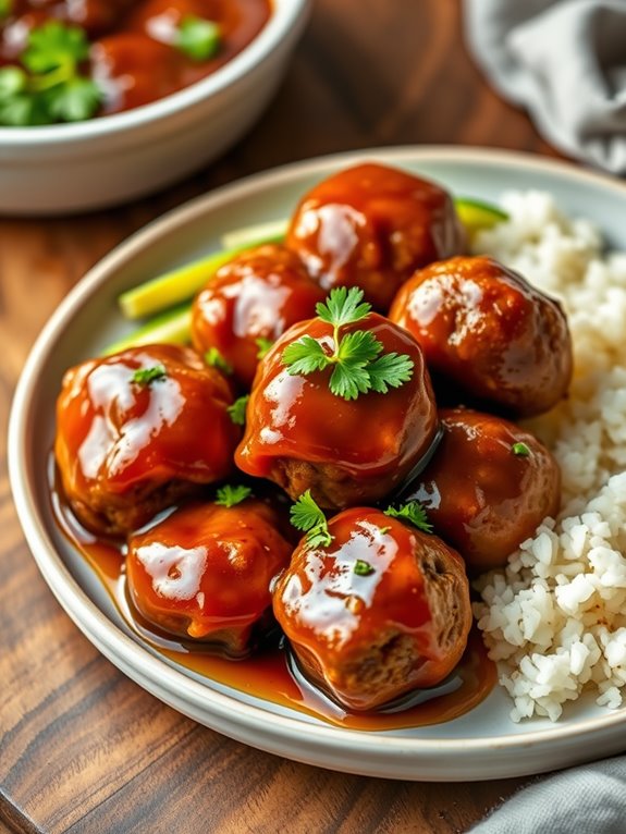 sweet and savory meatballs