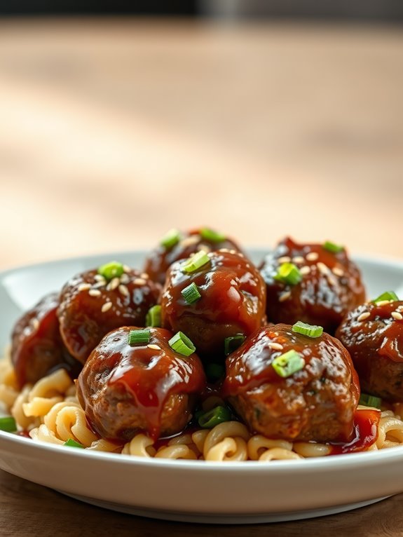 sweet and savory meatballs