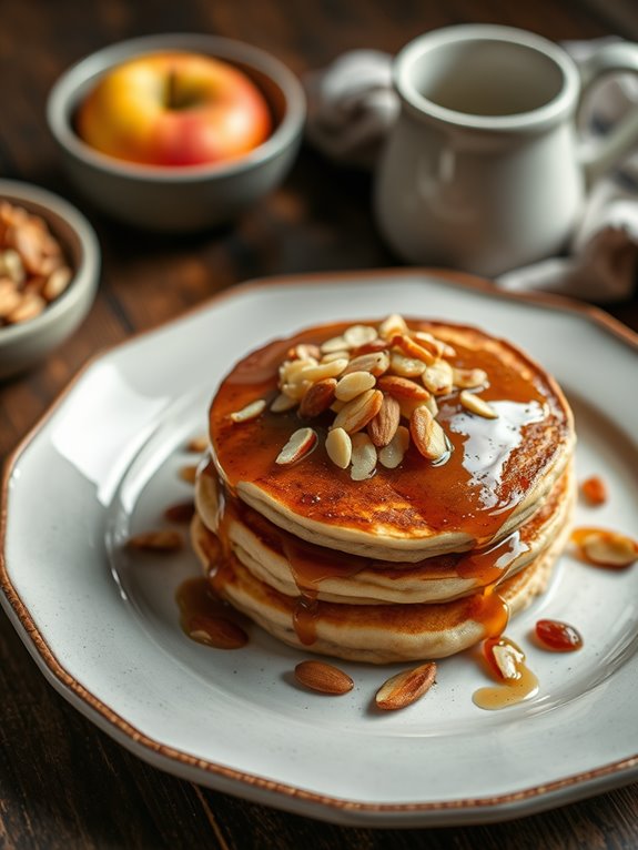 sweet apple almond pancakes