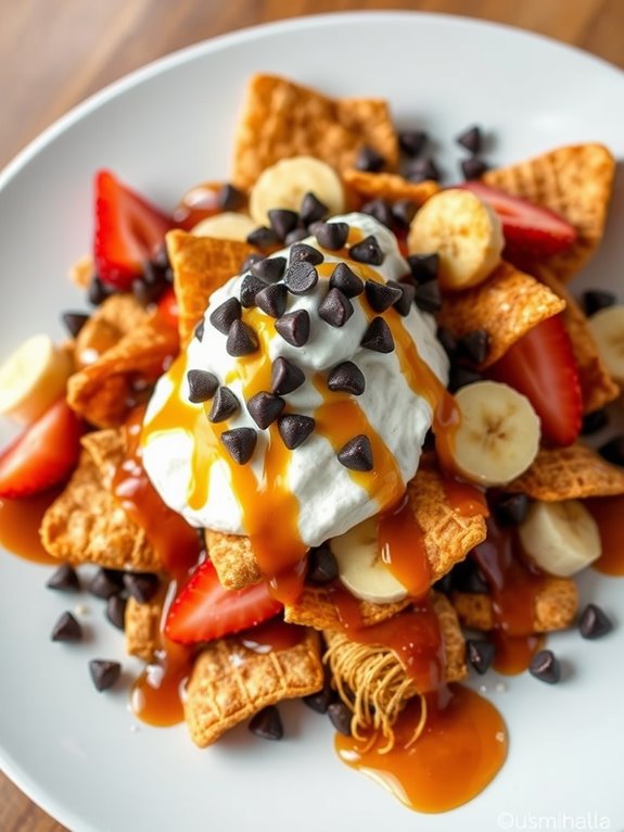 sweet nachos with caramel