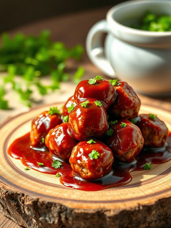 sweet tangy bbq meatballs