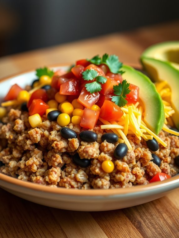 taco bowl meal preparation