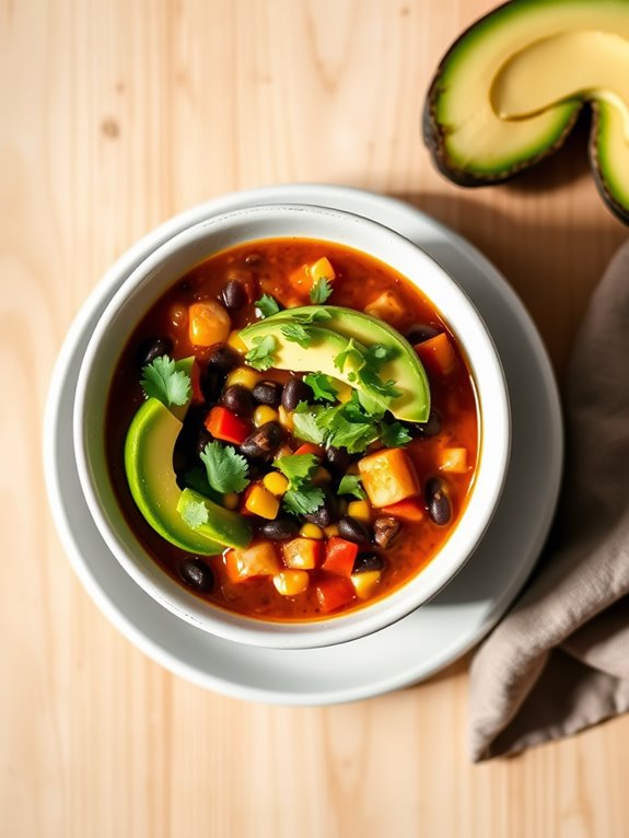 taco soup with avocado