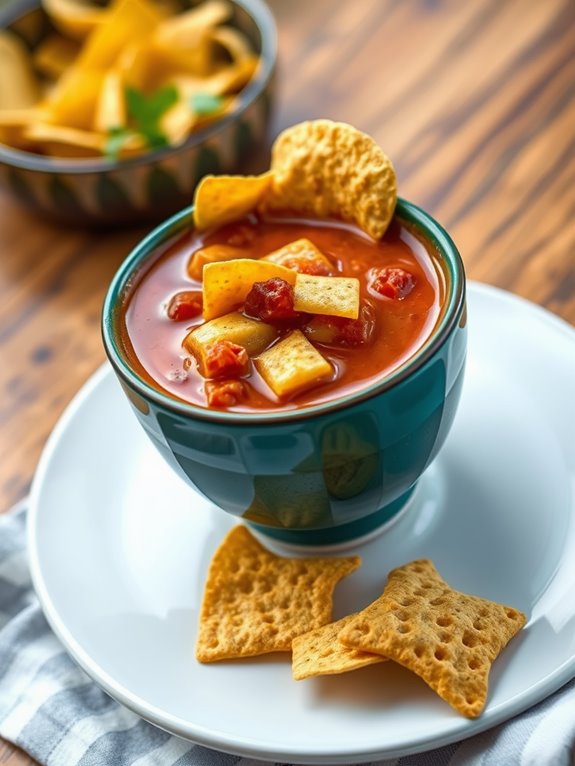 taco soup with chips