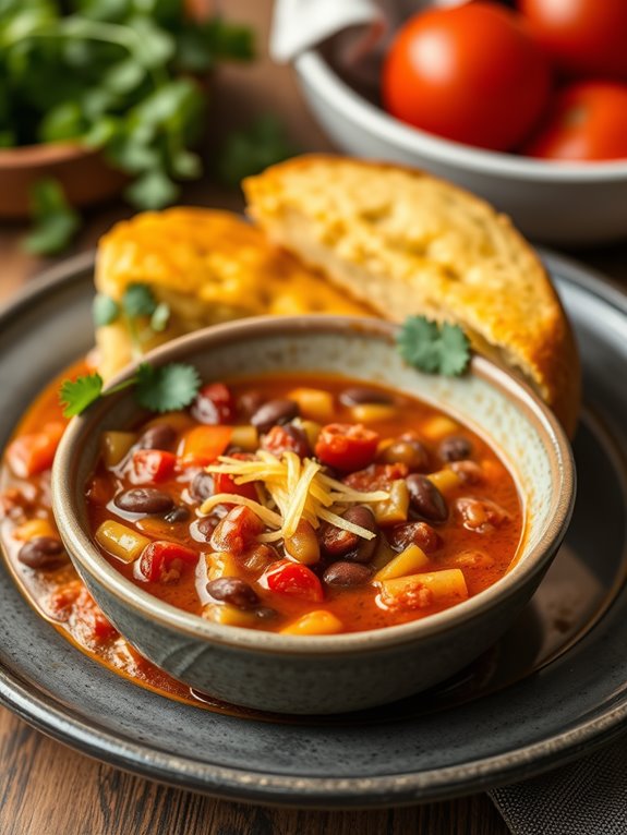 taco soup with cornbread