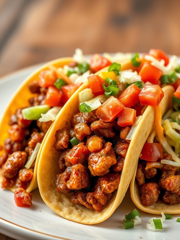 tacos filled with sloppy joe