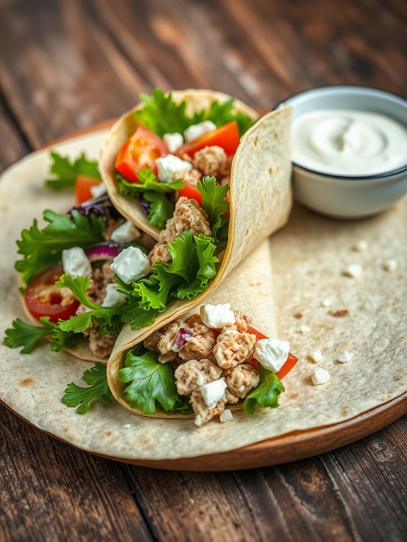 tasty mediterranean tuna wrap