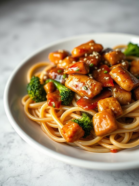 teriyaki chicken with broccoli