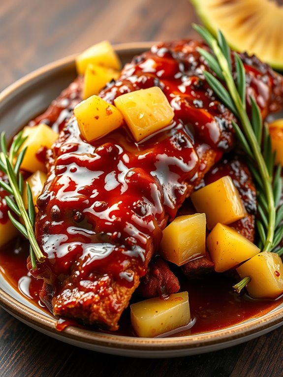 teriyaki glazed pineapple ribs