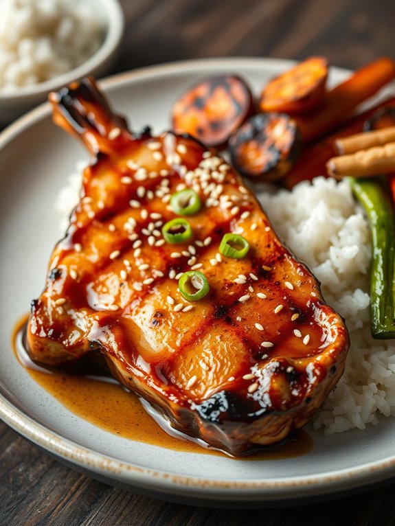 teriyaki marinated grilled chops