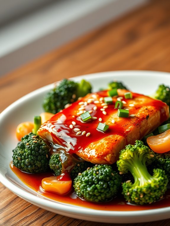 teriyaki salmon with broccoli