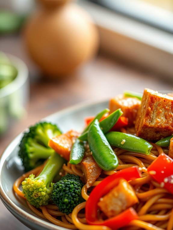 teriyaki tofu noodle dish