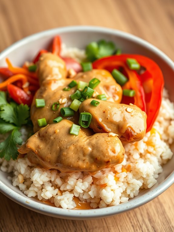 thai peanut chicken bowl