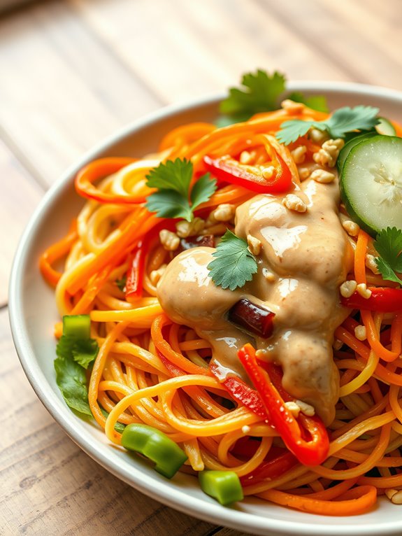 thai peanut noodle dish