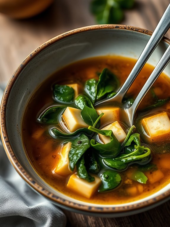 tofu and greens miso soup