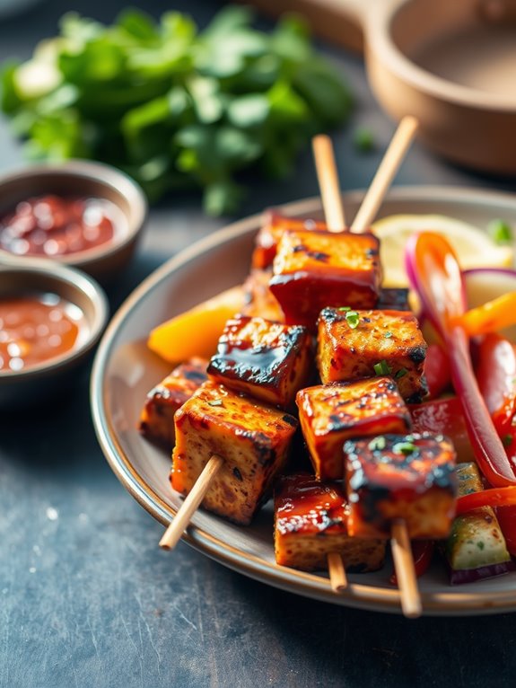 tofu skewers with bbq