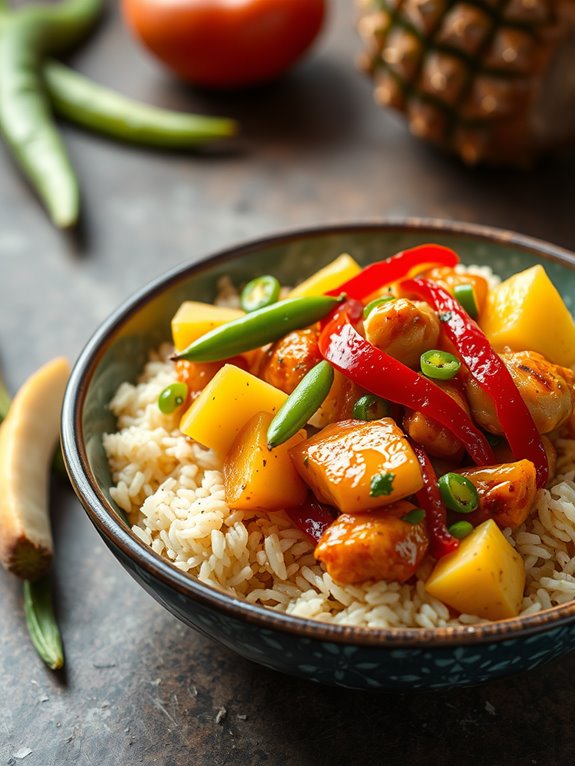 tropical chicken rice bowl