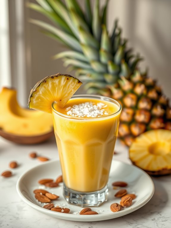 tropical pineapple coconut smoothie