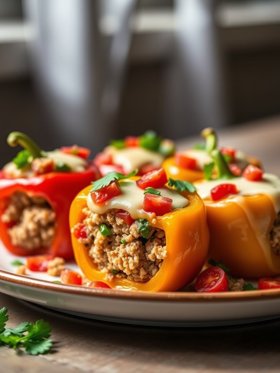 turkey quinoa stuffed peppers