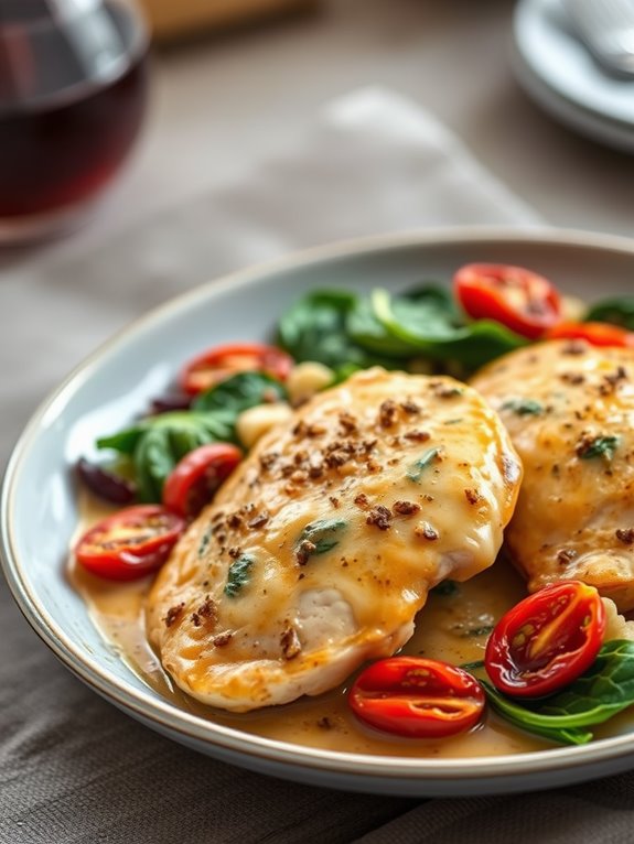 tuscan inspired garlic chicken dish