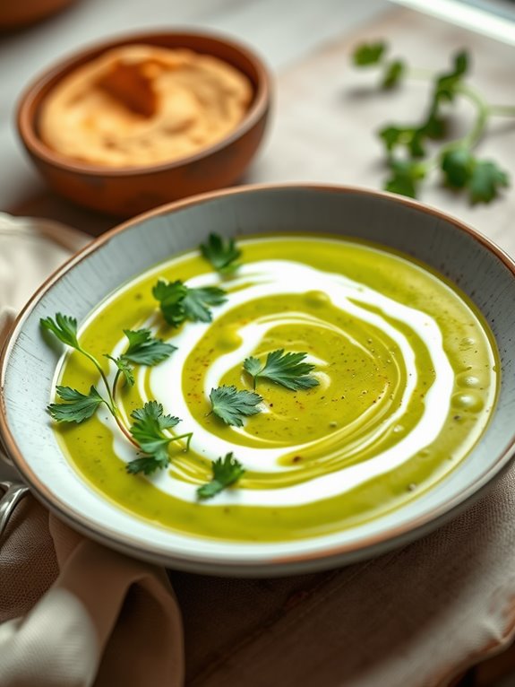 vegan coconut split pea soup