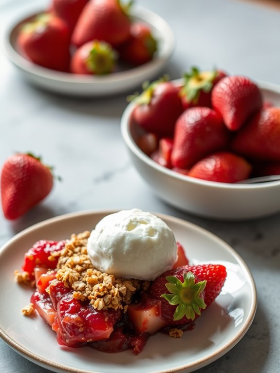 vegan strawberry rhubarb dessert