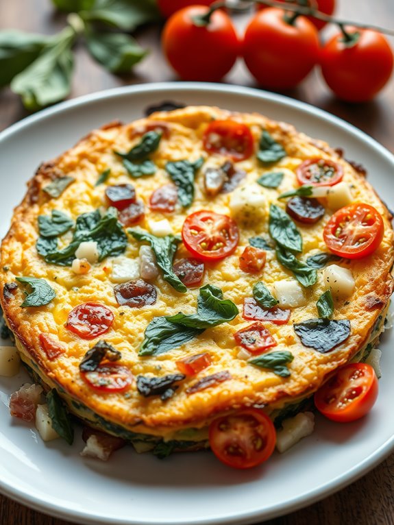 vegetable filled skillet frittata