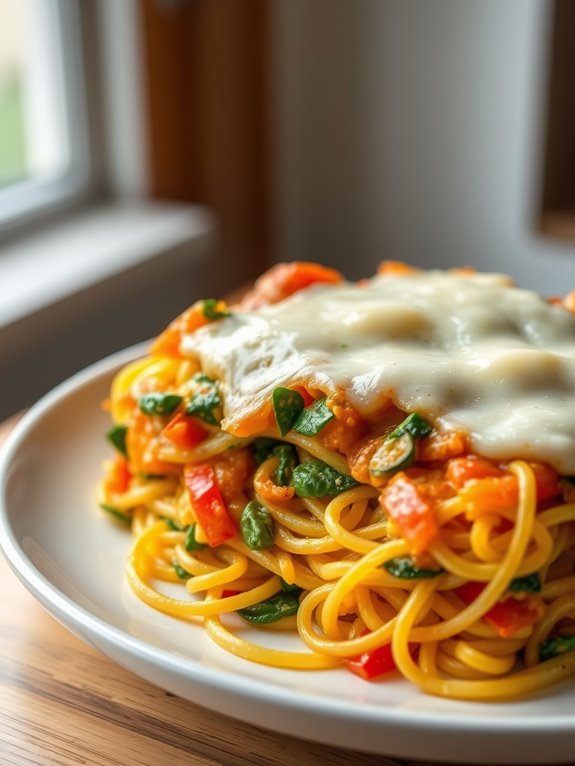 vegetable rich spaghetti squash casserole