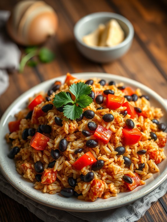 vegetarian black bean jambalaya