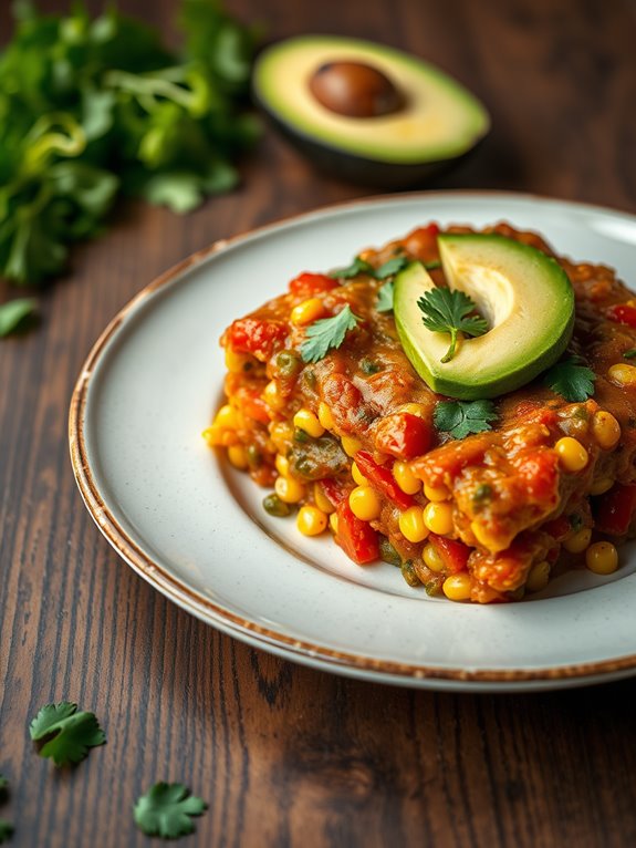 vegetarian casserole with picadillo