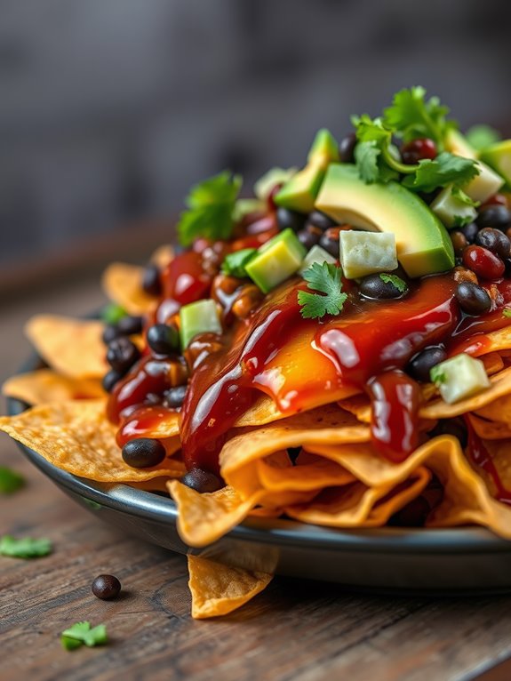 vegetarian nachos with beans