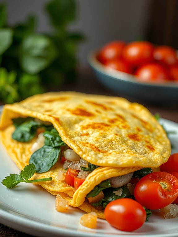 vegetarian omelet with vegetables