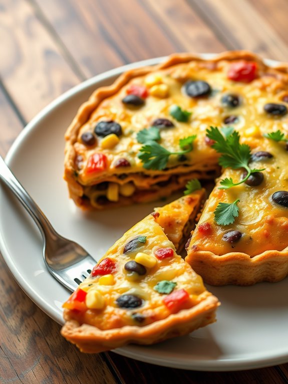 vegetarian quiche with beans