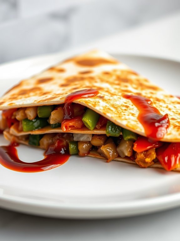 veggie filled bbq quesadilla