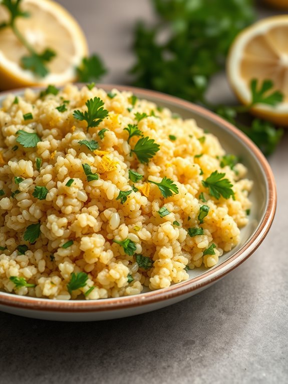 zesty quinoa with garlic