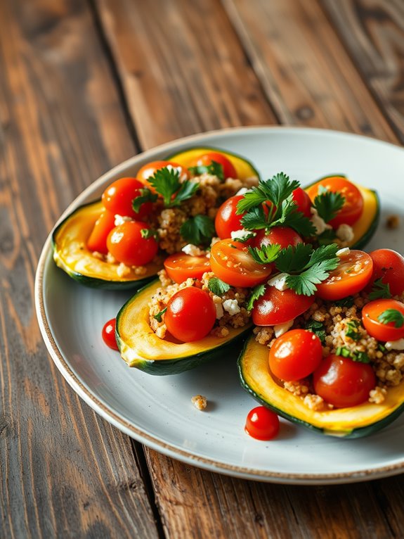 zucchini boats with veggies