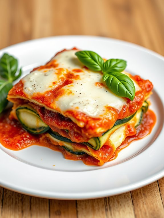 zucchini lasagna with marinara