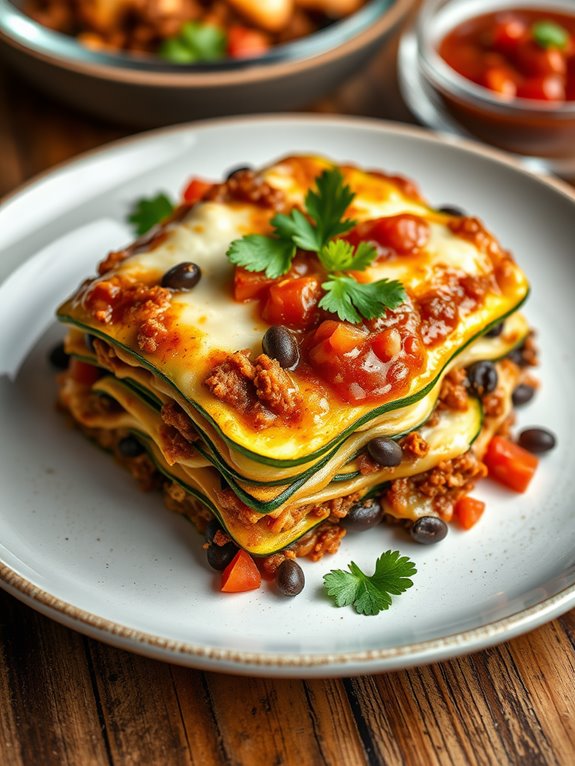 zucchini lasagna with mexican flavors