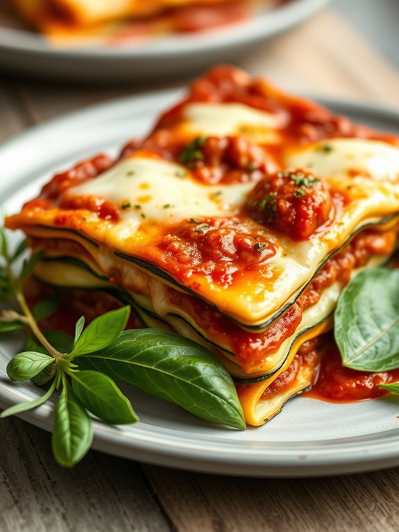 zucchini lasagna with sausage